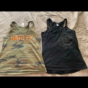 Womens Harley tank tops Size L. Lot of 2.